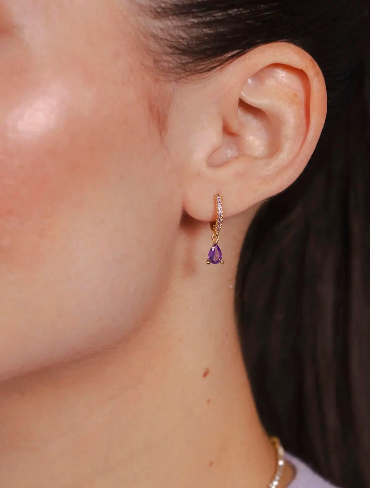 PENDIENTES MACARRÓN LAVANDA