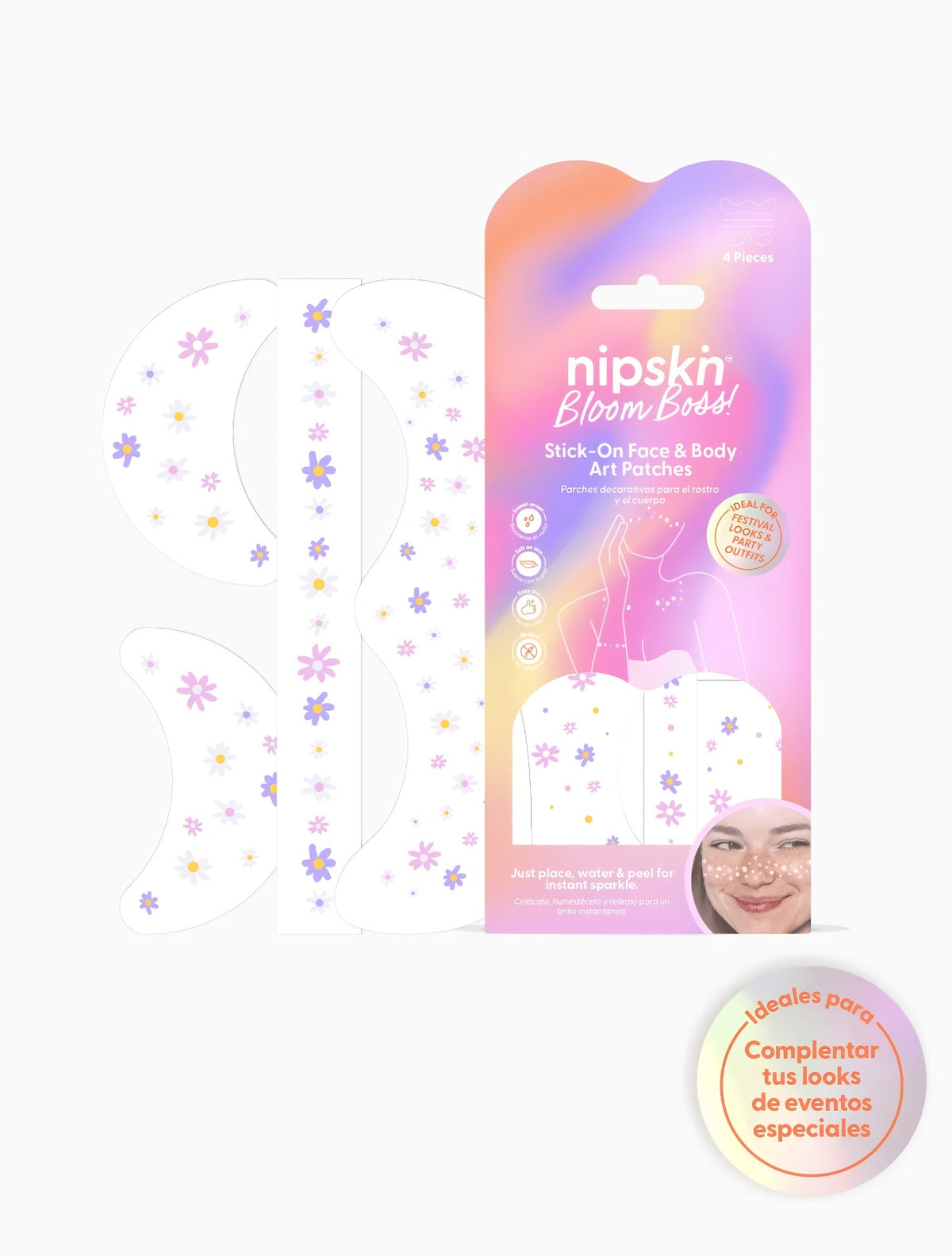 Calcomanías florales activadas con agua | Para rostro y cuerpo
