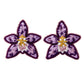 Aretes Bordados Orquídea Flor de Bogotá | La Mansión