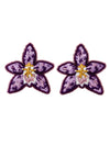 Aretes Bordados Orquídea Flor de Bogotá | La Mansión
