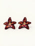 Aretes Bordados Orquídea Flor de Bogotá | La Mansión