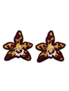 Aretes Bordados Orquídea Flor de Bogotá | La Mansión