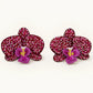 Aretes Orquídea Bordados a Mano | Joyería Artesanal