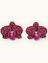 Aretes Orquídea Bordados a Mano | Joyería Artesanal