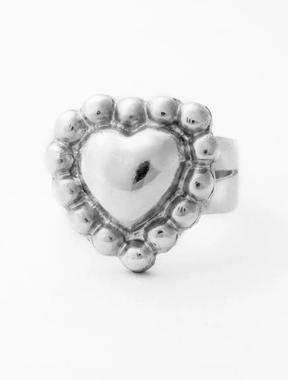 ANILLO CORAZÓN BOLAS