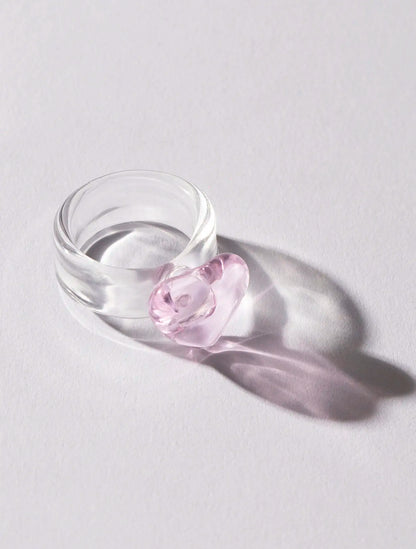 ANILLO CORAZÓN VIDRIO