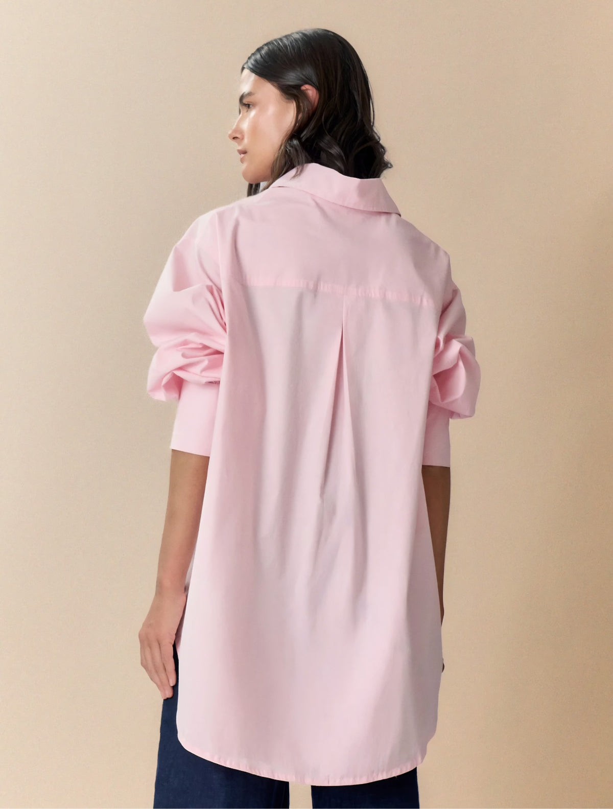 Camisa Anais | Algodón Rosa con Cierre Corset
