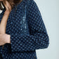 Blazer de sastre elegante, Chaqueta, A Modo Mio, Azul Marino, Talla única, Ángulo lateral de medio cuerpo.
