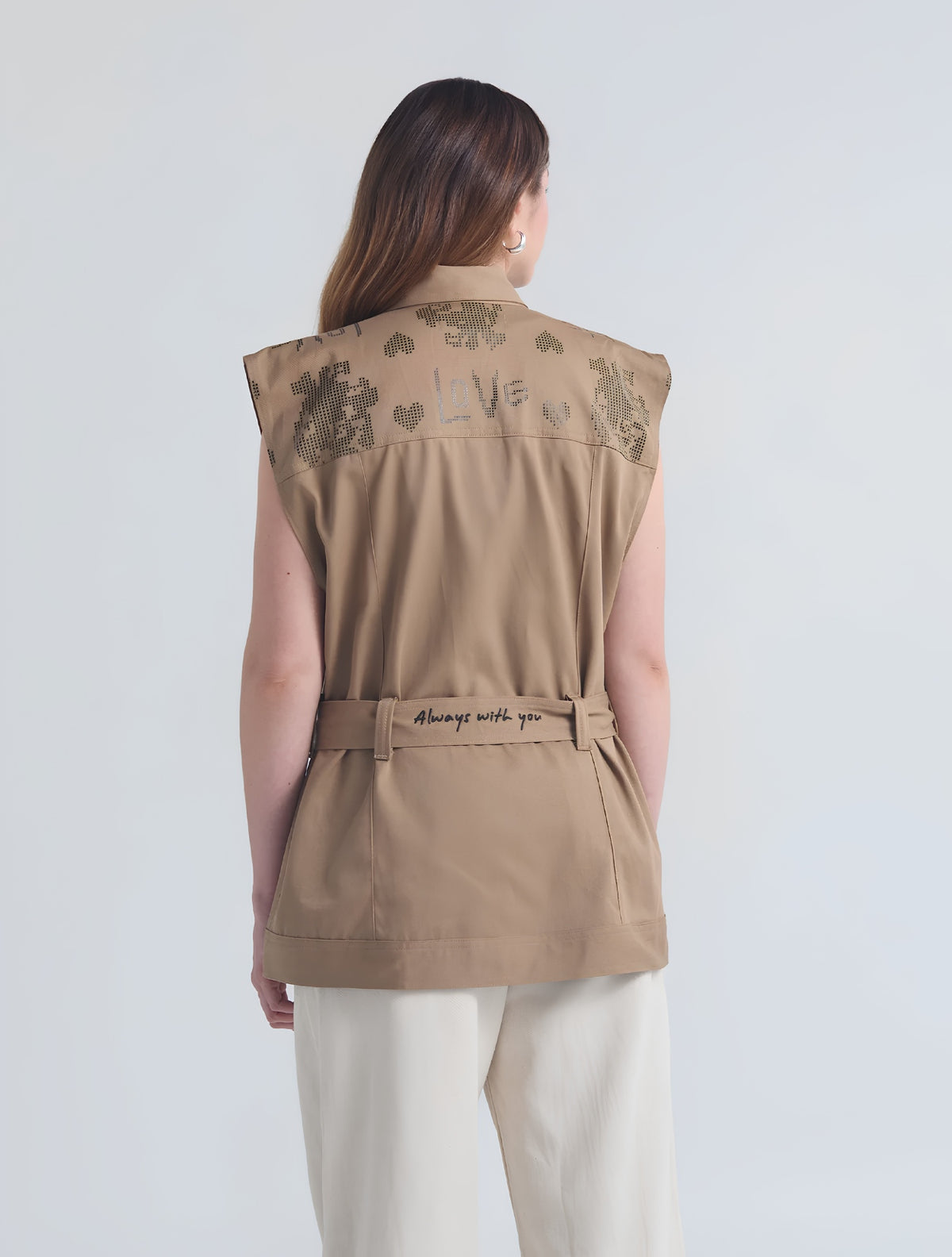 Chaleco Love Caqui | Silueta Oversized Drill