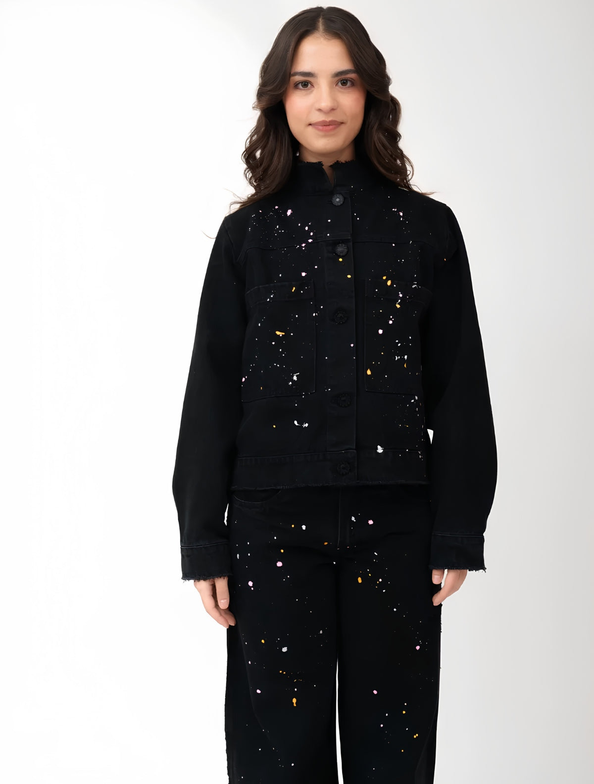 Chaqueta Cordillera Negro | Pintada a Mano
