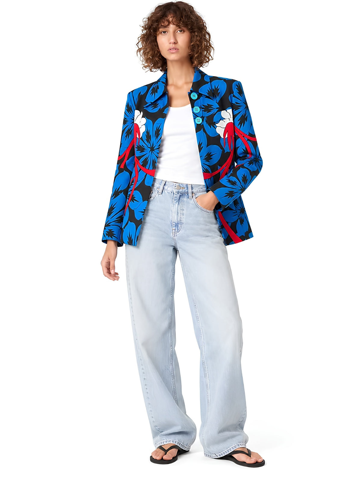 Flom Blue Jacket | Chaqueta Floral Sastre