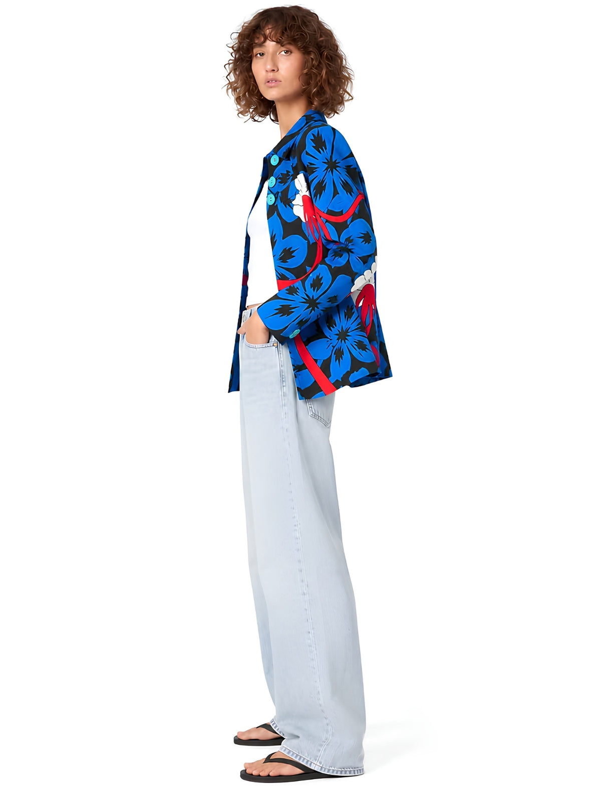 Flom Blue Jacket | Chaqueta Floral Sastre