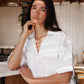 Camisa Denim Ivory con Pespuntes | Camisa Femenina | Diana Buelvas