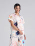 Camisa en algodón marfil con bordado Happy Life para mujer – Juliana Sanchez | Casa Precis, Concept Store. Primer plano.