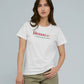 Camiseta en algodón marfil con bordado Renacer para mujer – Juliana Sanchez | Casa Precis, Concept Store. Primer plano.