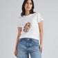 Camiseta en algodón marfil con bordado artesanal Silletero para mujer – Juliana Sanchez | Casa Precis, Concept Store. Primer plano.