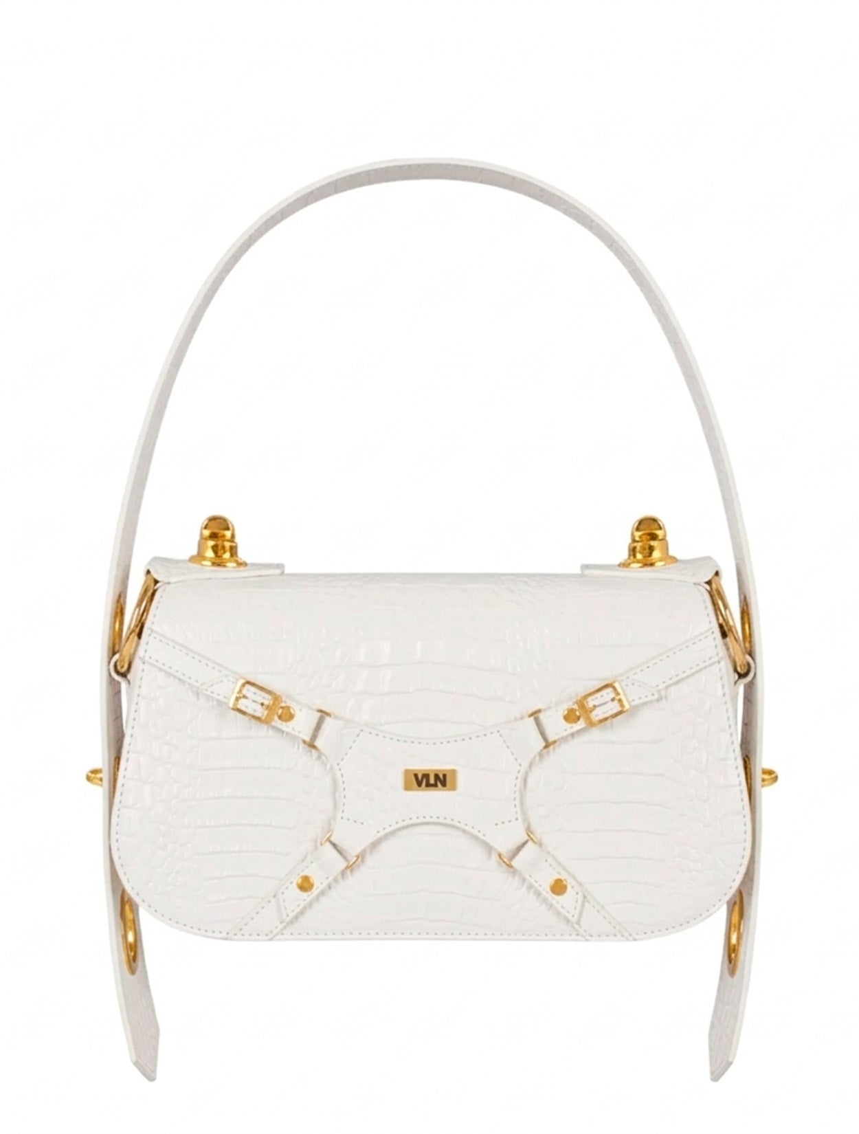 Cartera Dream de VLN en cuero glazeado con diseño multifuncional en color blanco y 6 formas de uso para mujer – Moda colombiana de lujo | Casa Precis, Concept Store