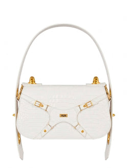 Cartera Dream de VLN en cuero glazeado con diseño multifuncional en color blanco y 6 formas de uso para mujer – Moda colombiana de lujo | Casa Precis, Concept Store