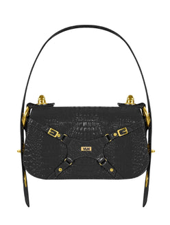 Cartera Dream de VLN en cuero glazeado con diseño multifuncional en color negro y 6 formas de uso para mujer – Moda colombiana de lujo | Casa Precis, Concept Store
