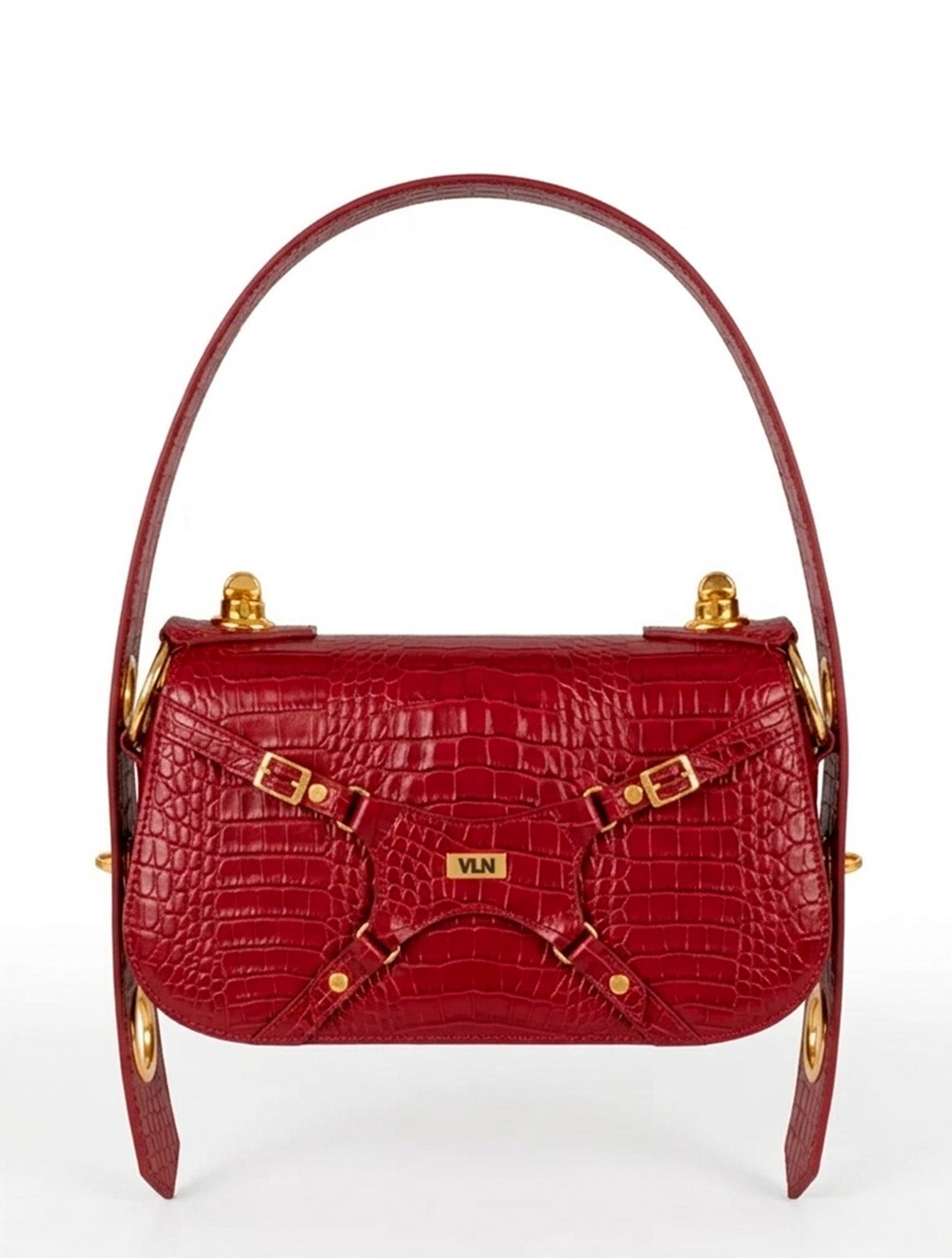 Cartera Dream de VLN en cuero glazeado con diseño multifuncional en color rojo y 6 formas de uso para mujer – Moda colombiana de lujo | Casa Precis, Concept Store