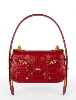 Cartera Dream de VLN en cuero glazeado con diseño multifuncional en color rojo y 6 formas de uso para mujer – Moda colombiana de lujo | Casa Precis, Concept Store