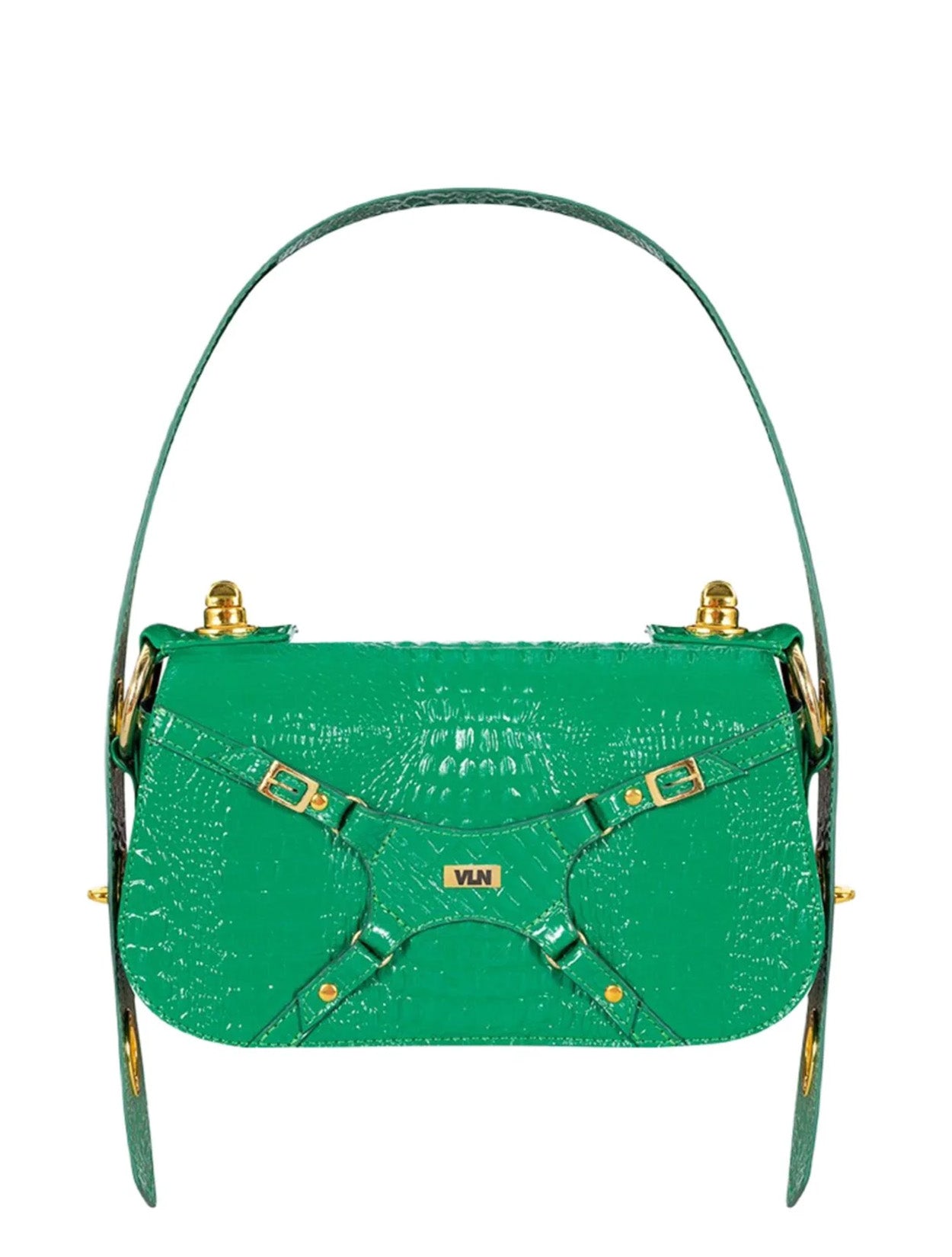 Cartera Dream de VLN en cuero glazeado con diseño multifuncional en color verde y 6 formas de uso para mujer – Moda colombiana de lujo | Casa Precis, Concept Store