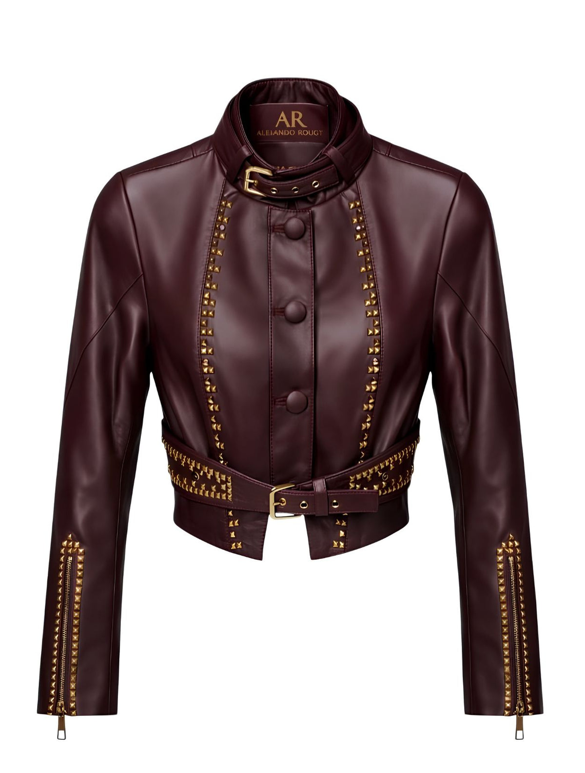 CHAQUETA REGENTE ROUGE DE CUERO LISO