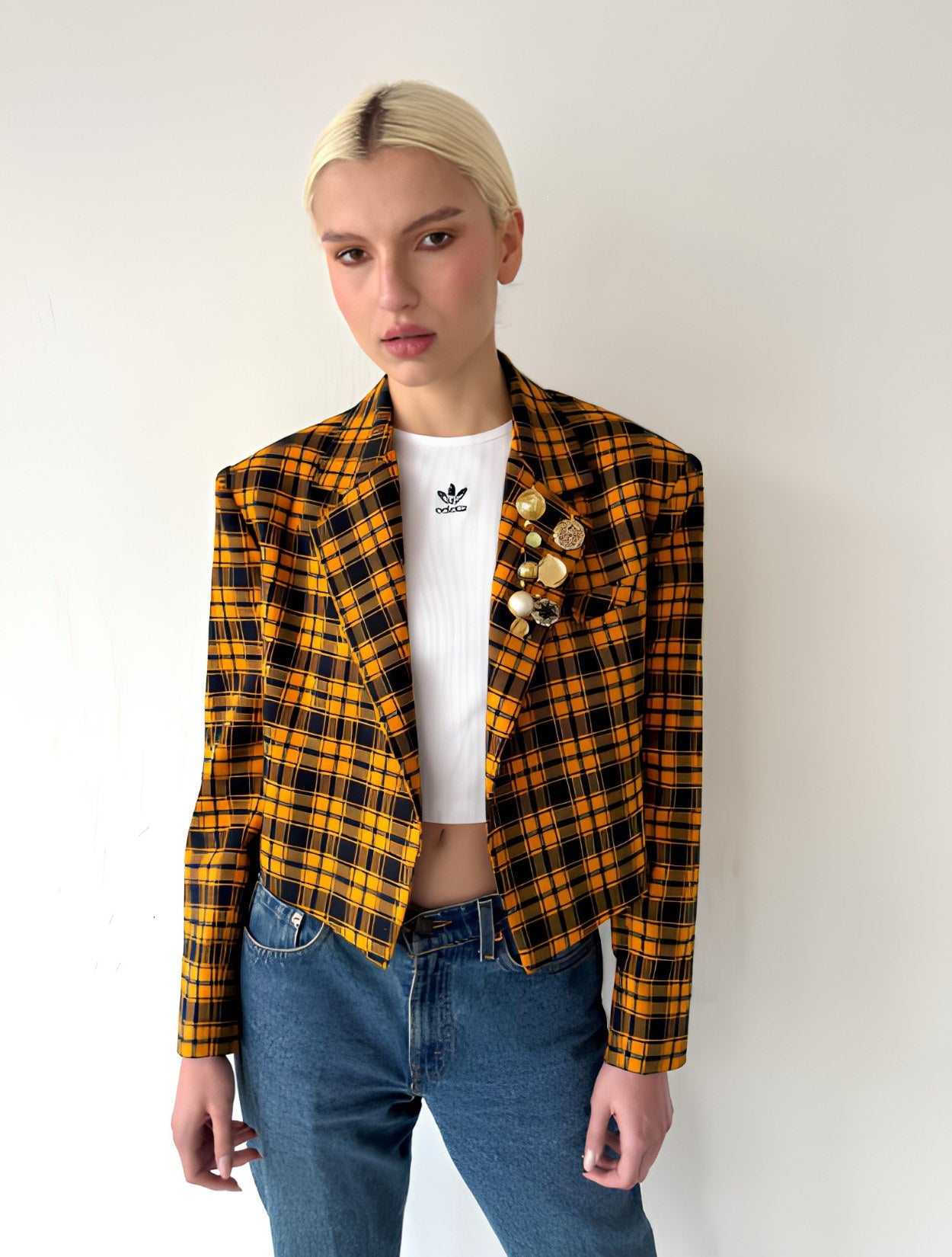 Traje de Edimburgo | Chaqueta Crop de Lana para Mujer