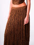Falda Athos de Bless en color bronce satinado con silueta fluida y corte midi para mujer – Moda colombiana de lujo minimalista | Casa Precis, Concept Store