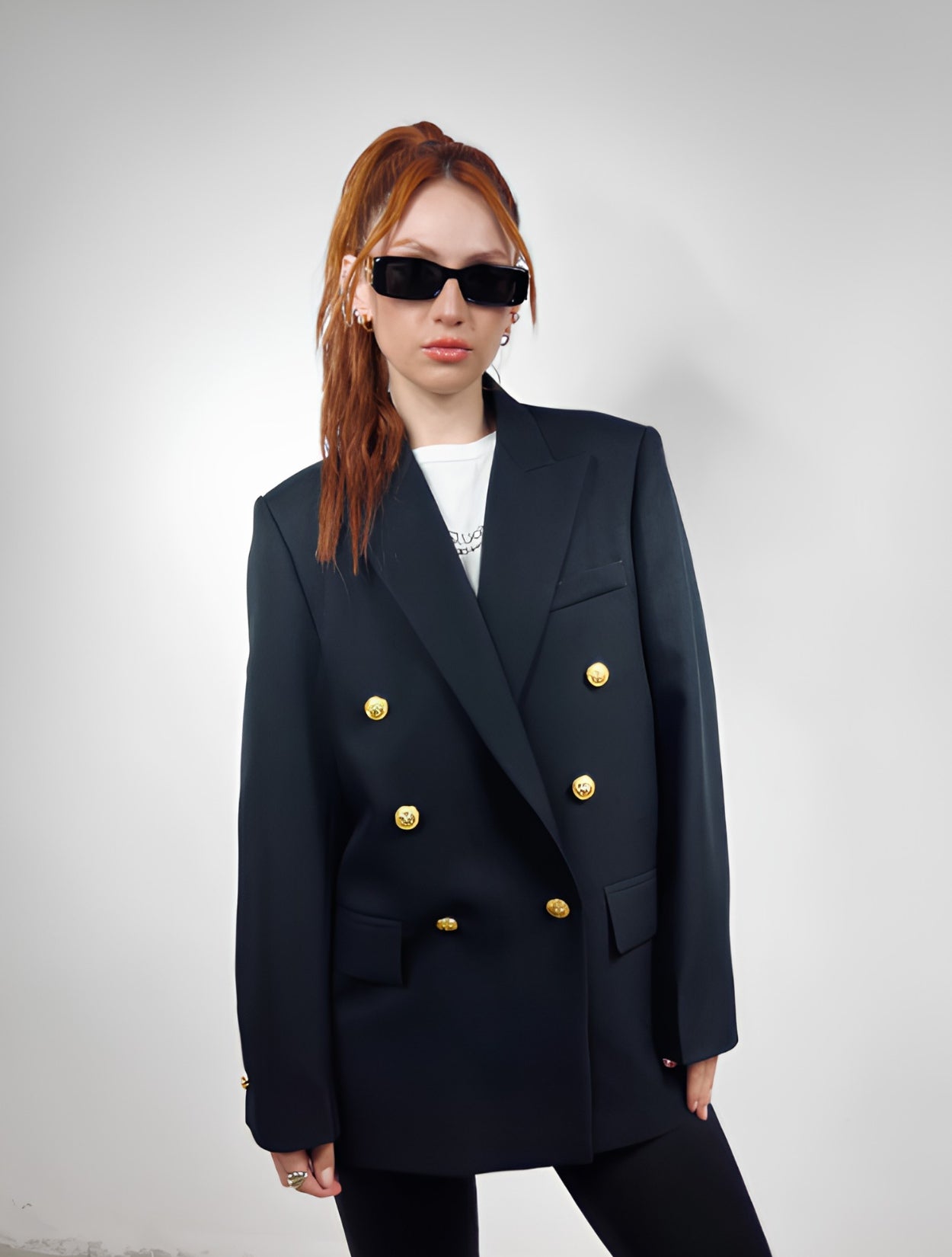 Chaqueta de traje Jackson | Chaqueta Negra de Lana para Mujer