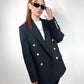 Chaqueta de traje Jackson | Chaqueta Negra de Lana para Mujer