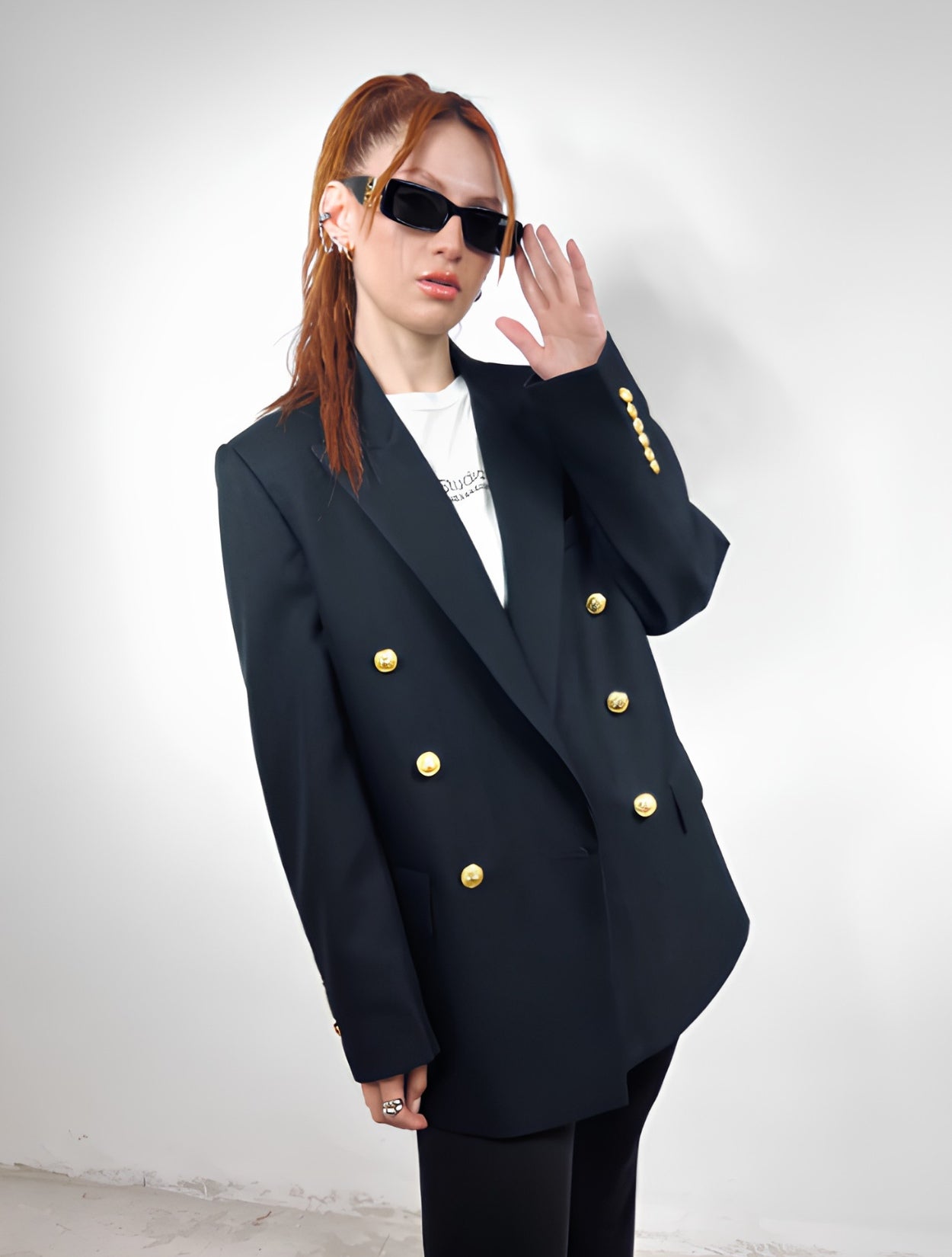 Chaqueta de traje Jackson | Chaqueta Negra de Lana para Mujer