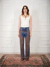 Almost Chap Jeans de la marca Piani con silueta deconstruida tipo chaparrera de diseño de autor en denim premium – Pantalón vanguardista de lujo hecho en Colombia | Casa Precis, Concept Store