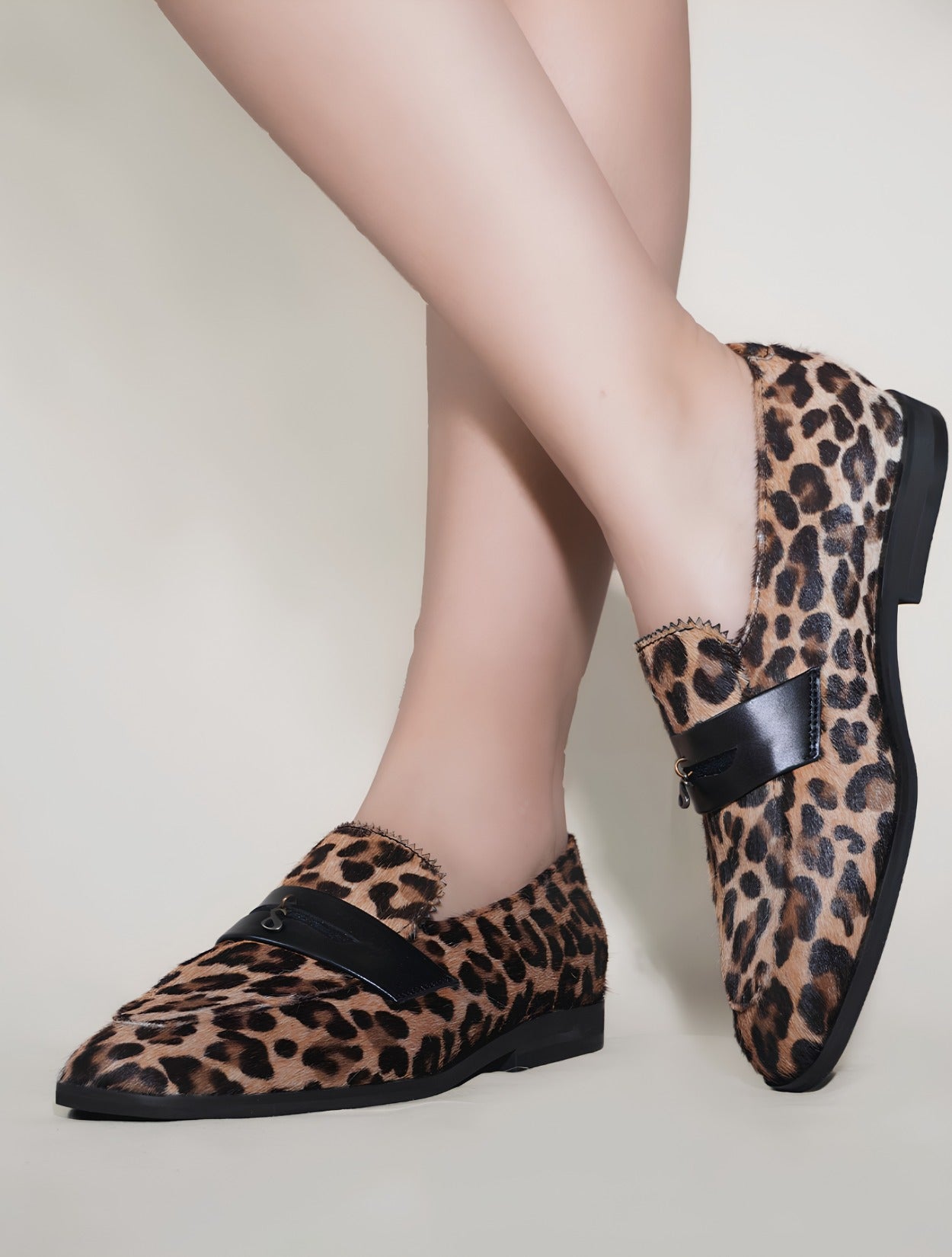 Mocasín Zepia Leopardo en Cuero de Pelo | Sara Pérez