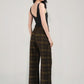 Alba Pants | Pantalón Recto de Sastrería a Cuadros Verdes