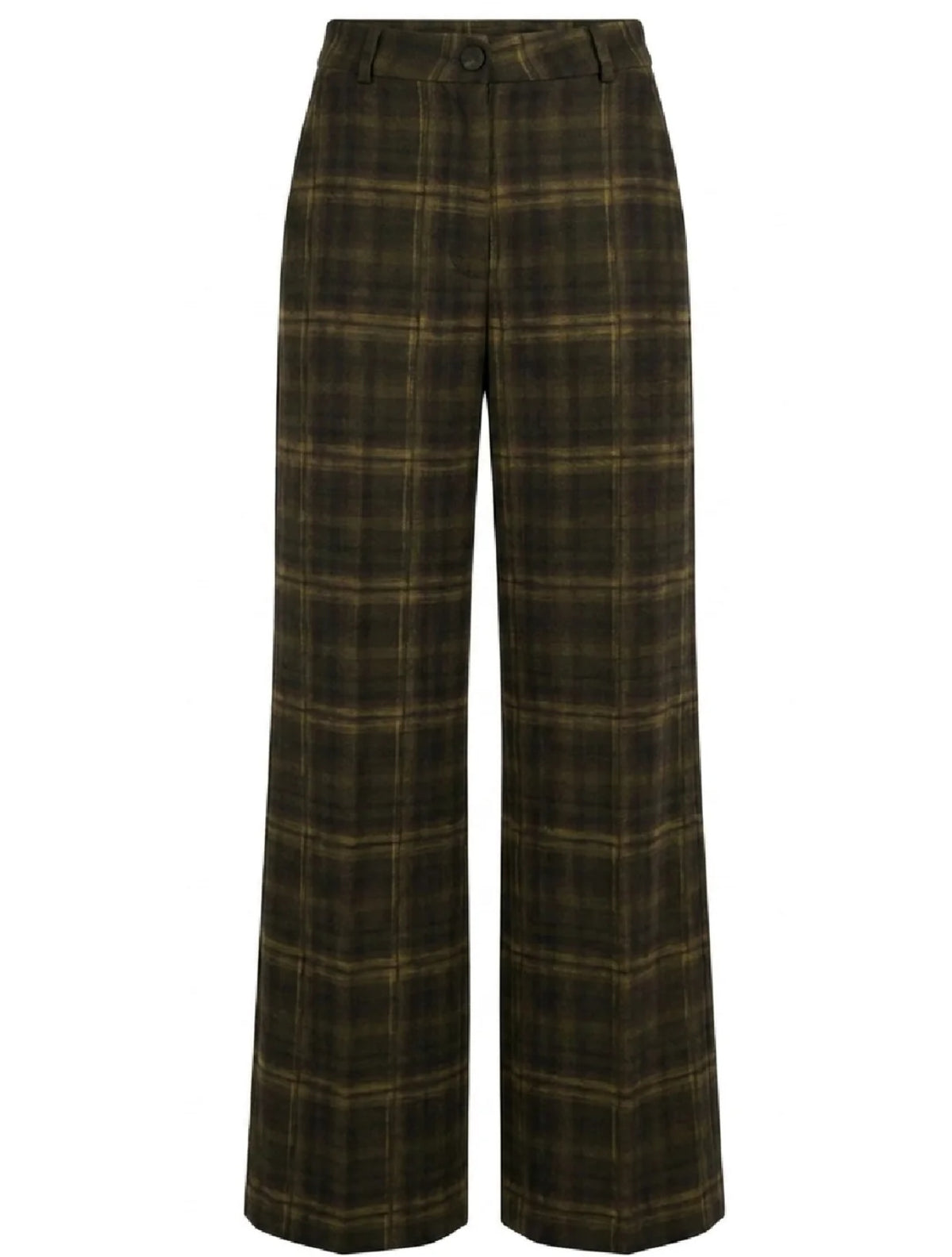 Alba Pants | Pantalón Recto de Sastrería a Cuadros Verdes