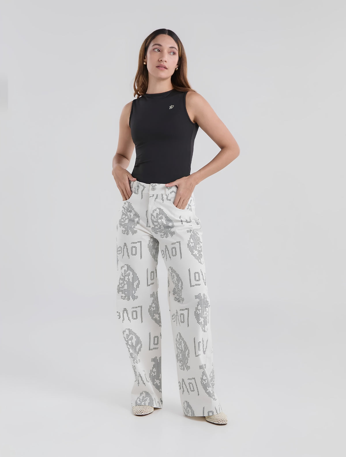 Pantalón Love Marfil | Wide Leg Tiro Alto 