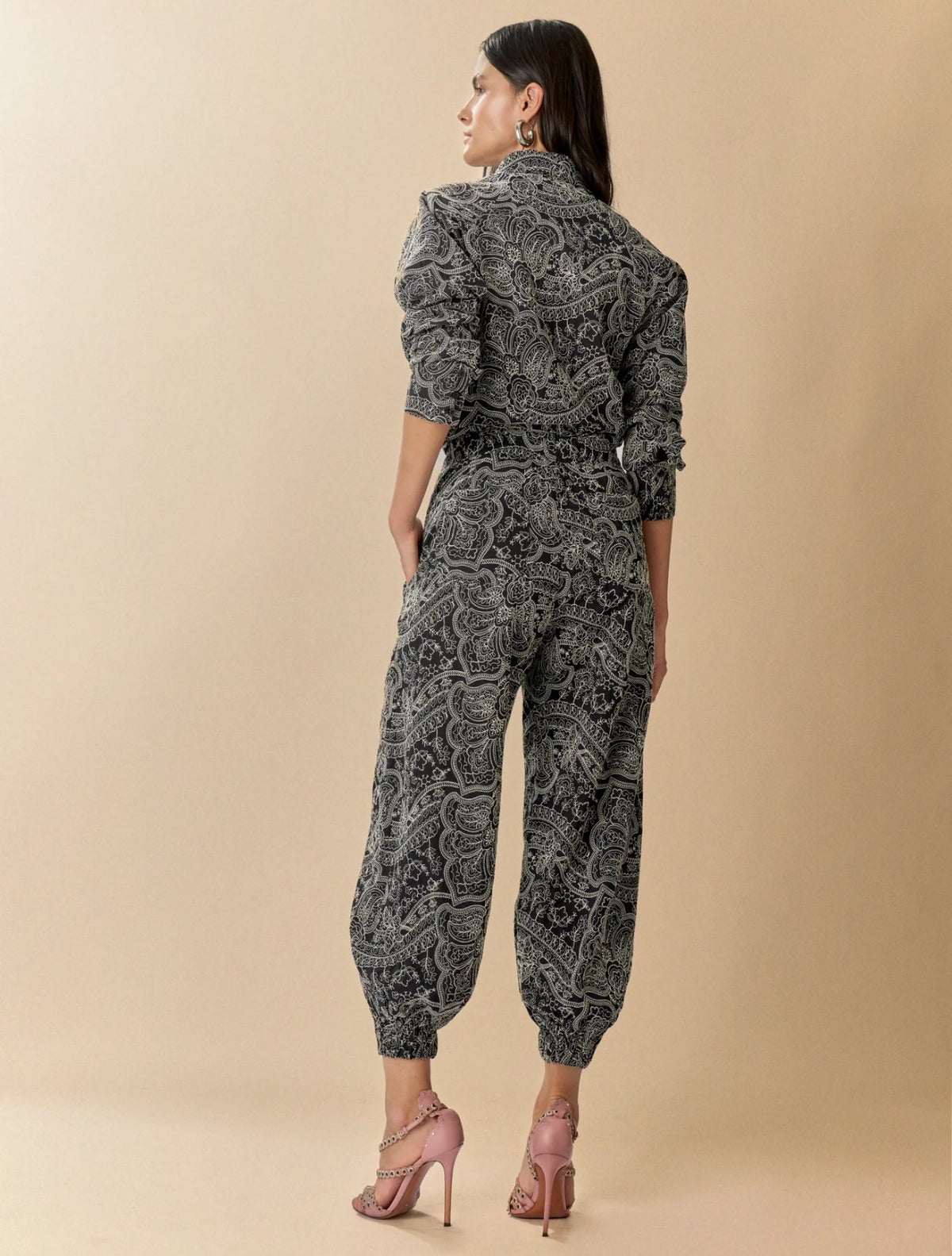 Pantalón Elara | Balloon Negro Bordado