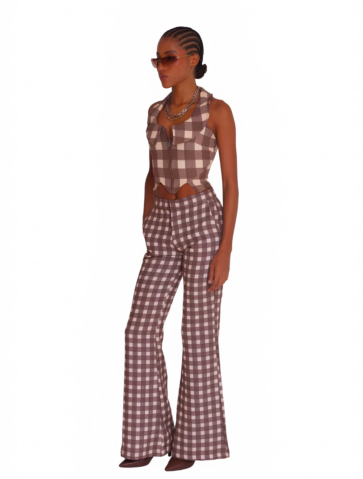 Brown Gingham Pants | Pantalón Cuadros Marrón