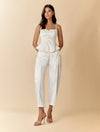 Pantalón Maeva natural | Satinado de silueta barrel