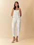 Pantalón Maeva natural | Satinado de silueta barrel