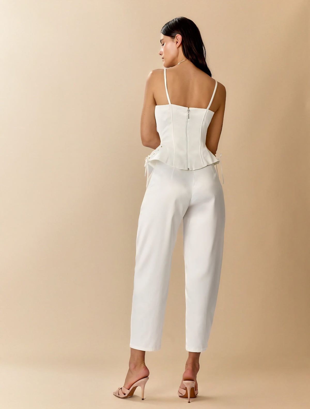 Pantalón Maeva natural | Satinado de silueta barrel