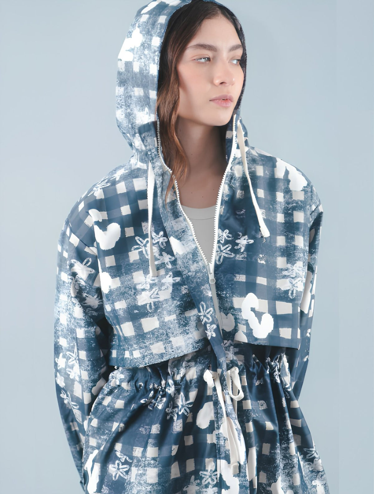 Abrigo impermeable estampado | Resistente a la lluvia