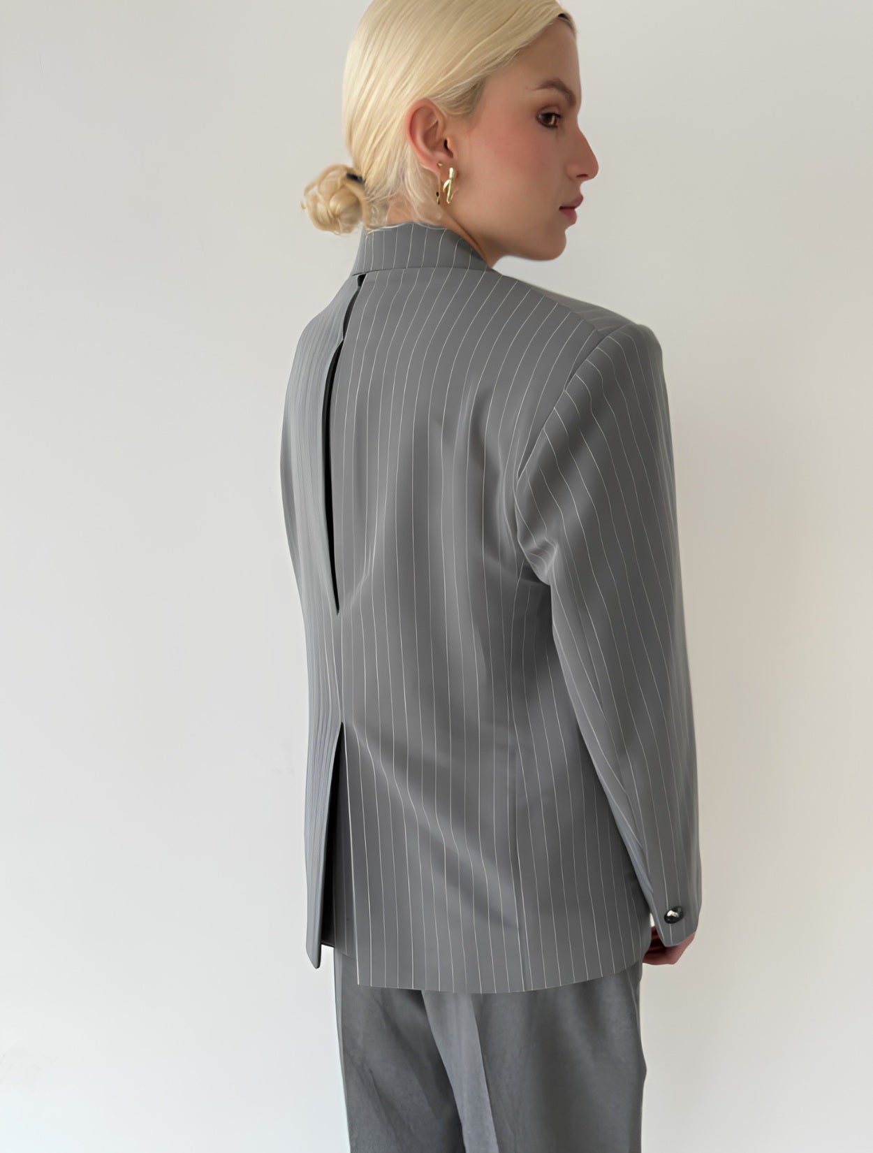 Blazer Negro Sicilia Cruzado en Lana | W Studios