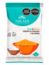 Empaque de snack NIKADI de quinoa cubierta de chocolate y sal marina, vegano y libre de gluten. Diseño de empaque blanco y turquesa con ilustración de bowl de quinoa y sal – Confitería de autor colombiana | Casa Precis, Concept Store