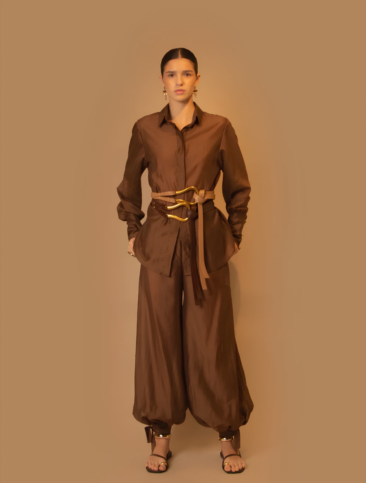 Conjunto de pantalón Terra | Conjunto Elegante para Mujer en Organza Algodón