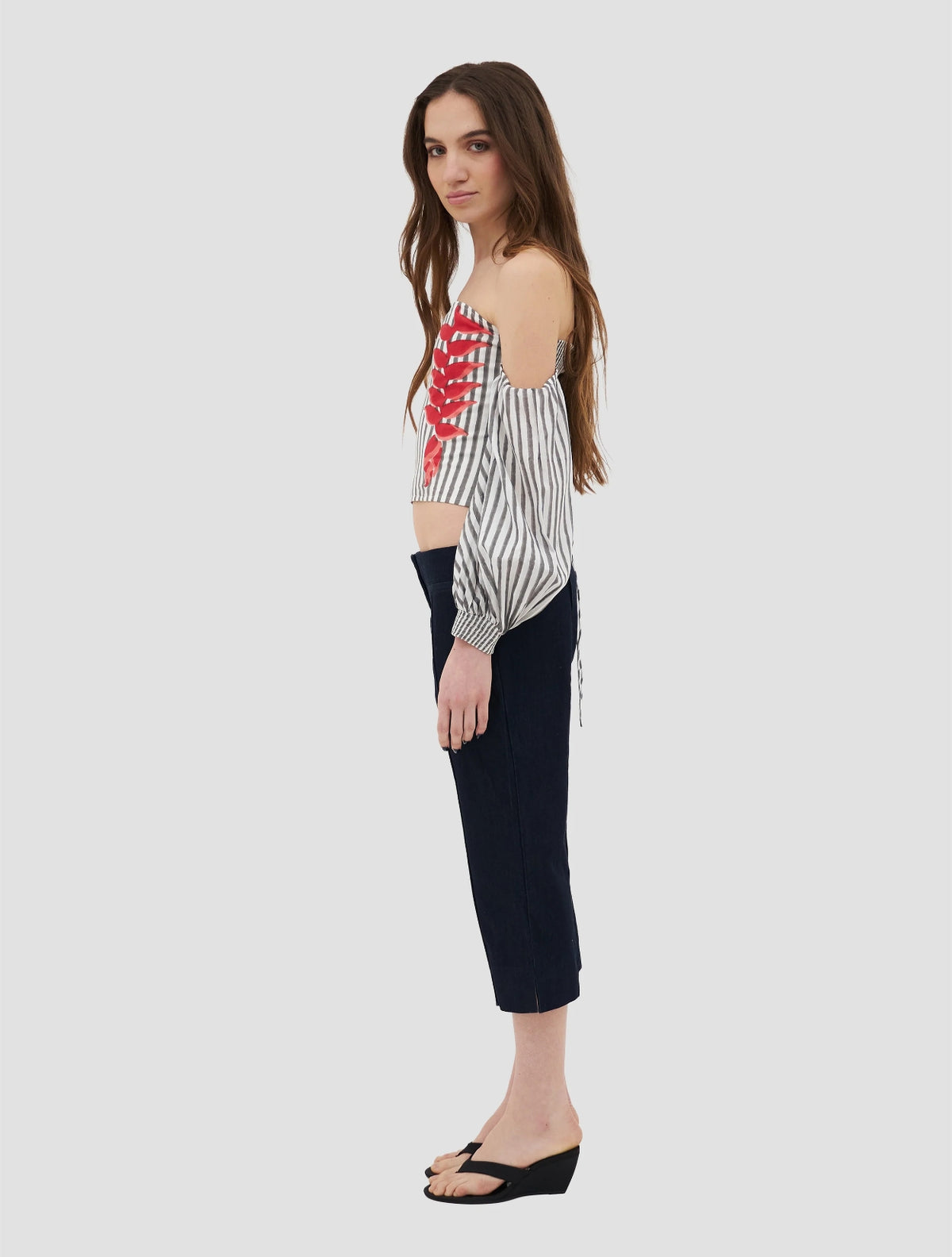 Heliconia |  Top Corsé con Estampado Artesanal