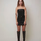 War Dance Top | Strapless de Cuero Falso Negro