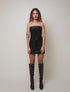 War Dance Top | Strapless de Cuero Falso Negro