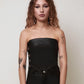 War Dance Top | Strapless de Cuero Falso Negro